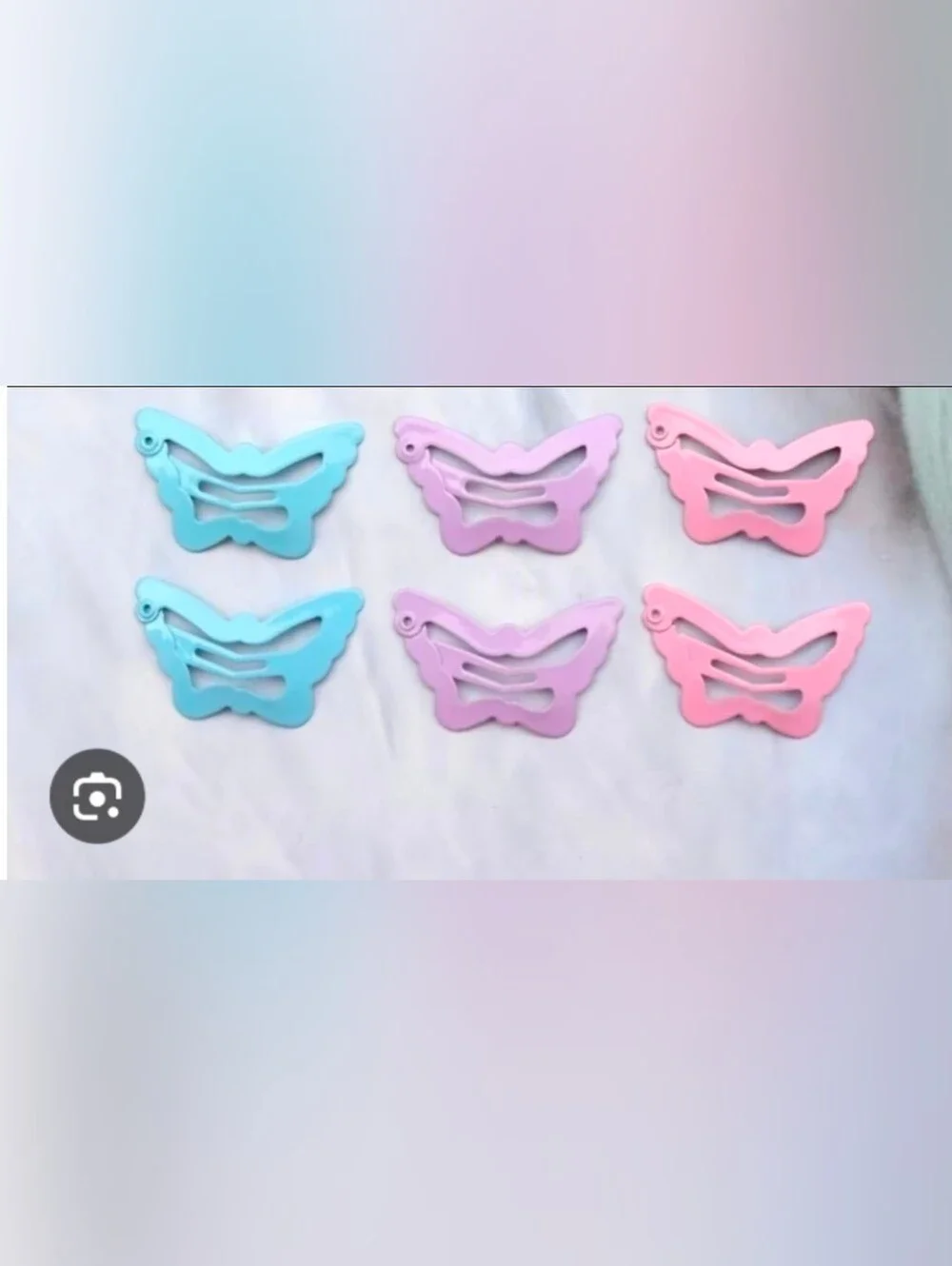 Metal Butterfly Snap Hair Clips - Pastel Pink, Blue, Purple BNIB